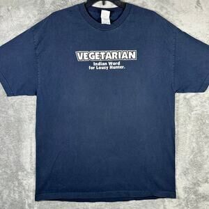 Vegetarian Lousy Hunter Funny Graphic Print T Shirt XL Adult Humor Novelty